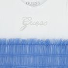 Girls White & Blue Logo Tulle Dress, 2, hi-res