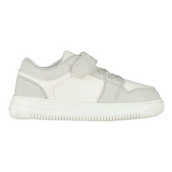 Boys White & Grey Logo Trainers