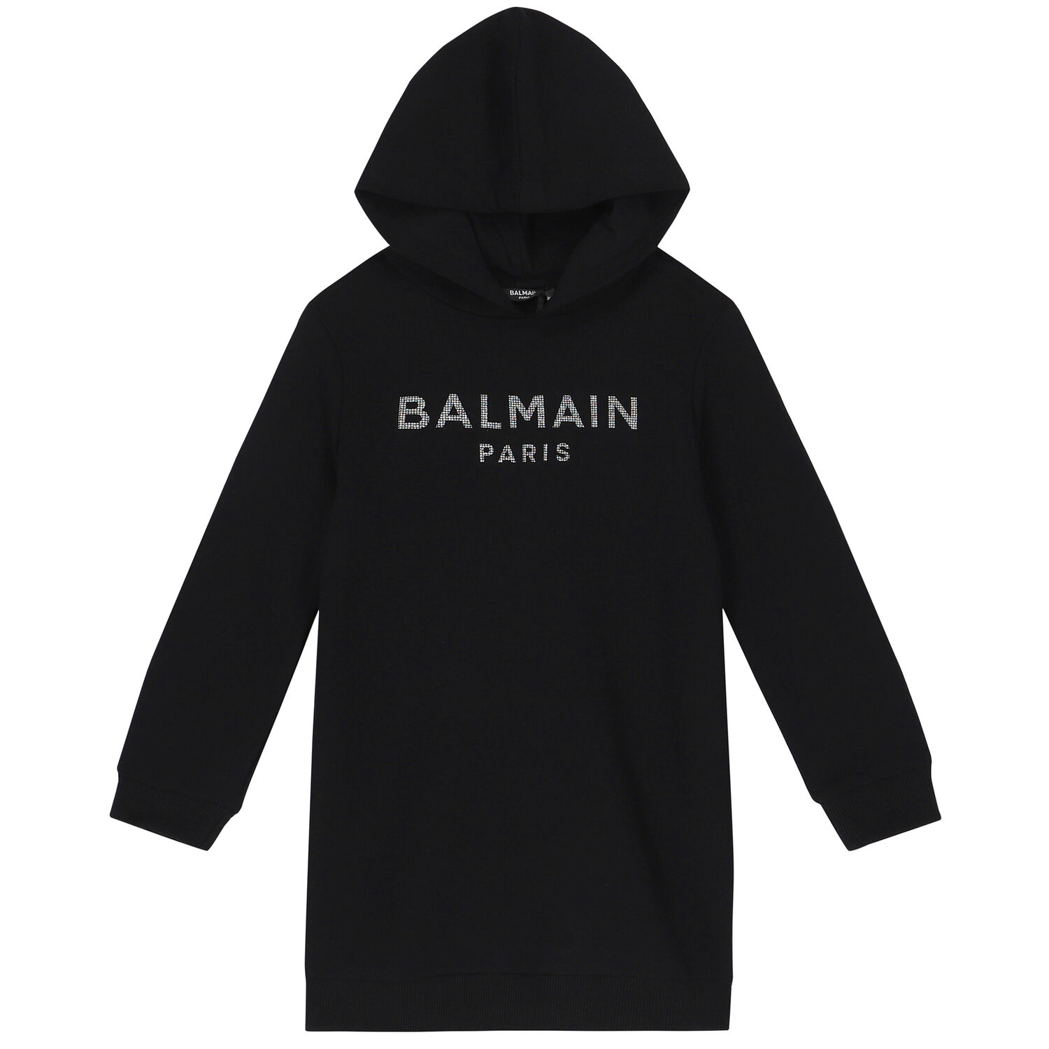 Girls Black Logo Hooded Dress, 1, hi-res image number null