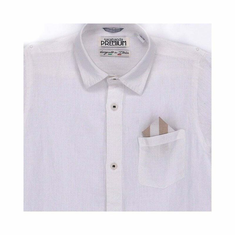 Boys White Linen Shirt, 1, hi-res image number null