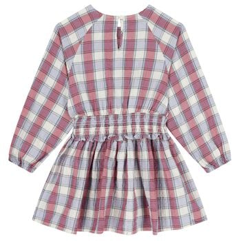 Girls Pink & Blue Check Dress