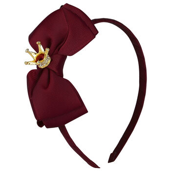 Girls Burgundy Bow Headband