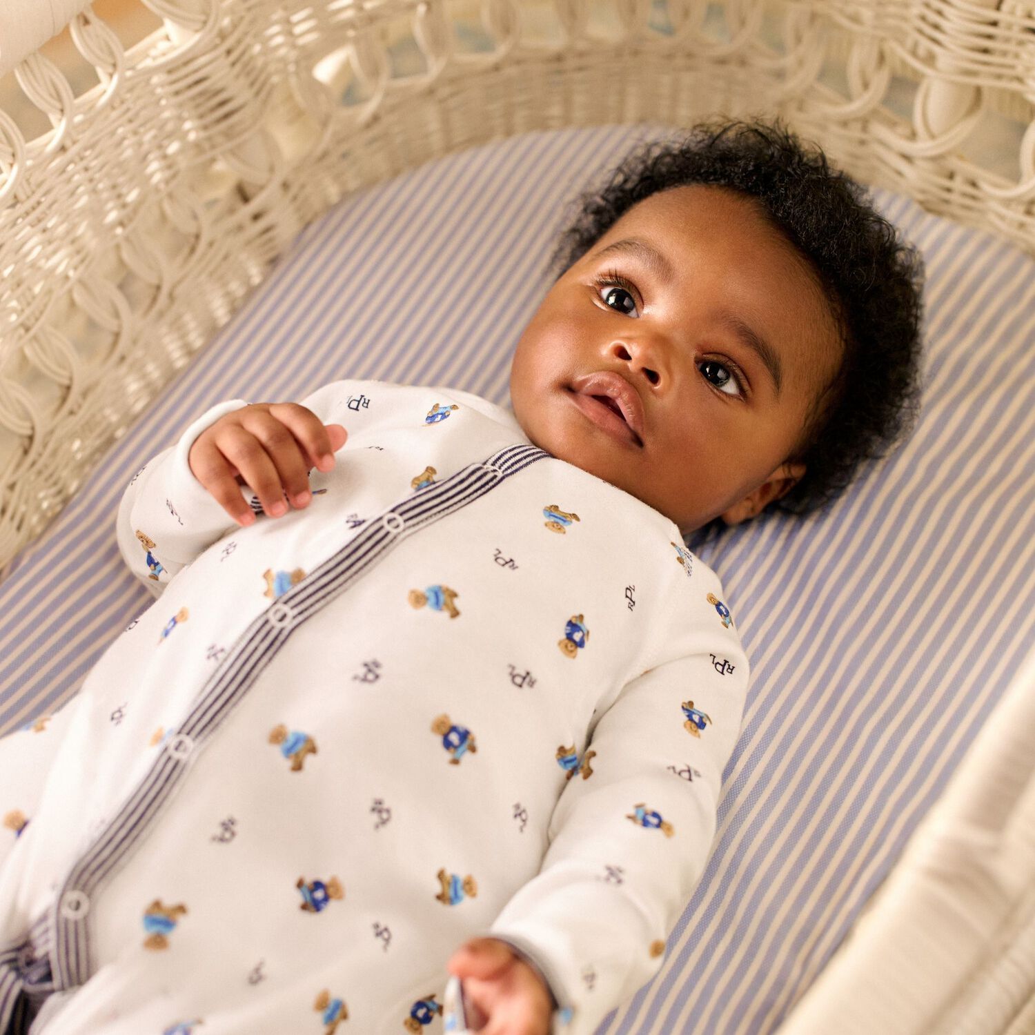 Baby Boys White & Navy Blue Logo Babygrow Gift Set, 1, hi-res image number null