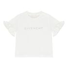 تيشيرت بنات بالشعار باللون الابيض , 1, hi-res