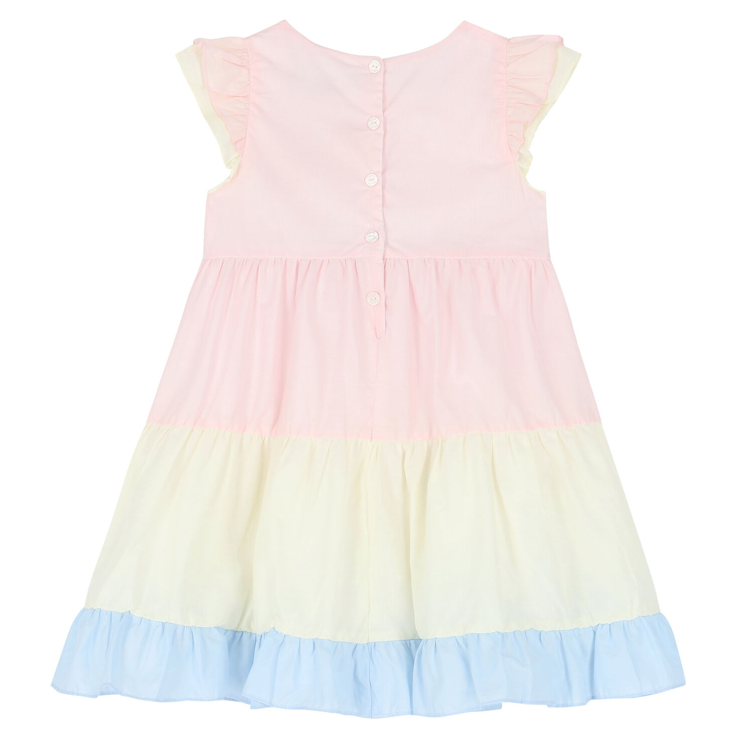 Girls Pink & Blue Voile Dress, 1, hi-res