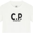 تيشيرت أولاد بالشعار باللون الأبيض, 1, hi-res