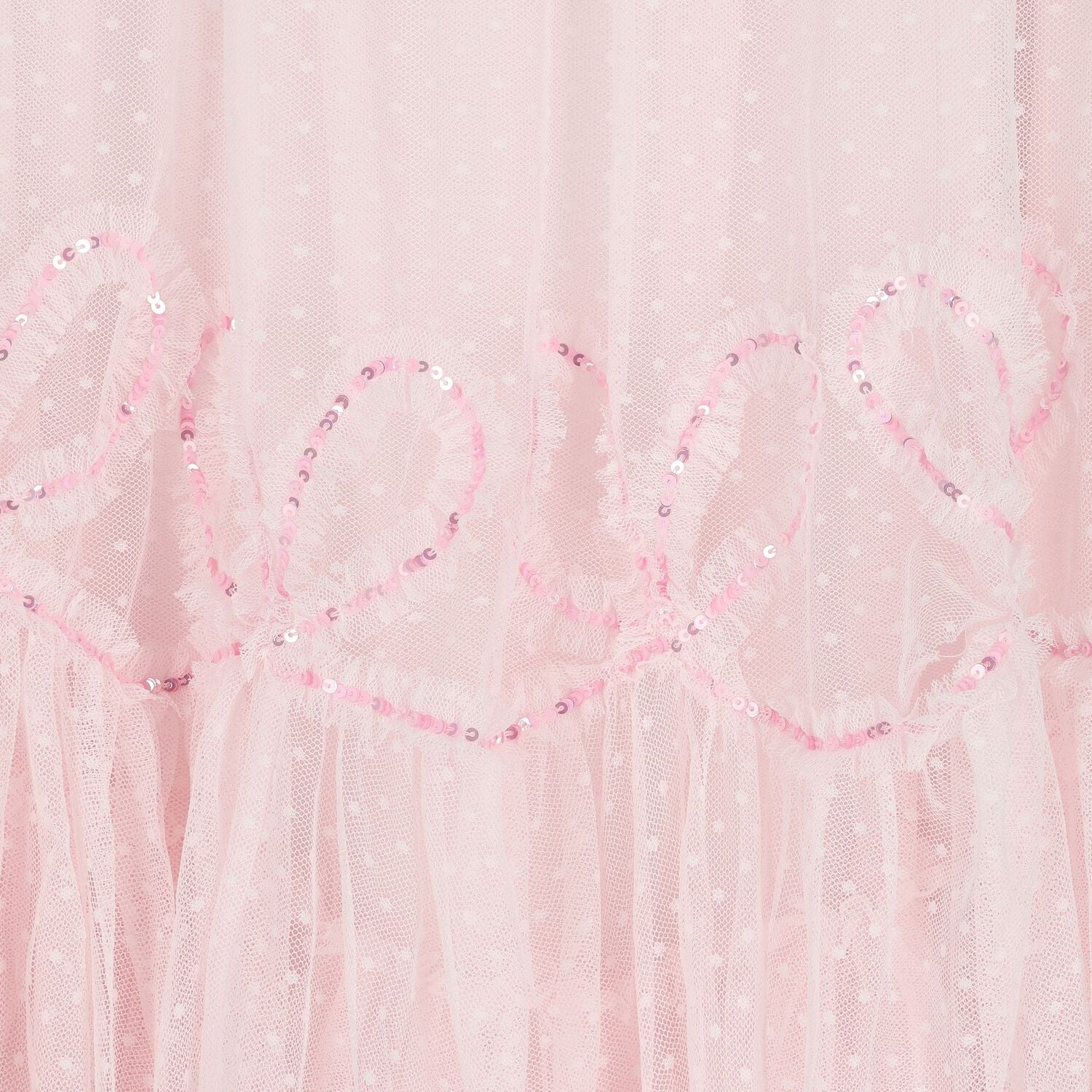 Girls Pink Embellished Tulle Dress, 1, hi-res