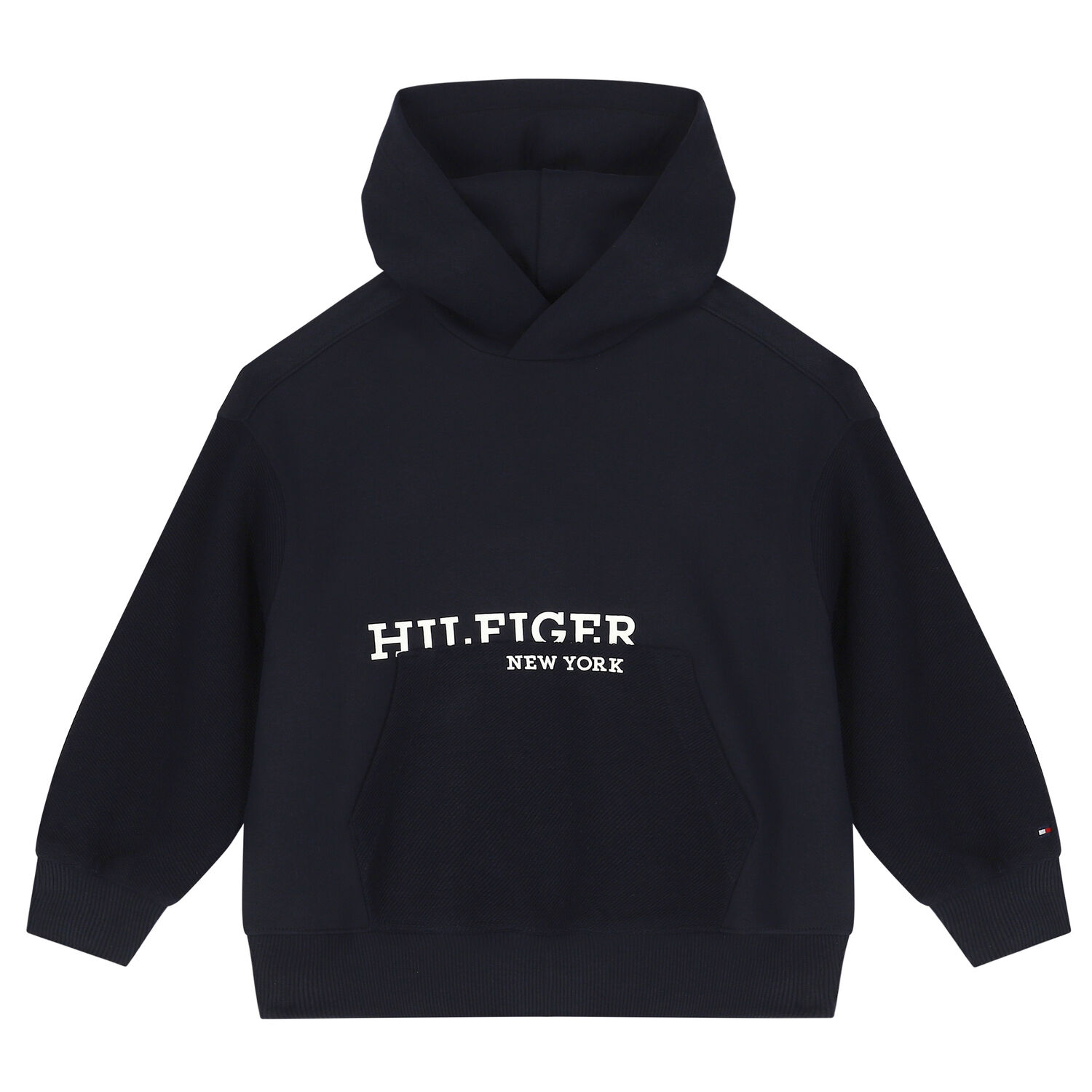 Boys Navy Blue Logo Hooded Top, 1, hi-res image number null