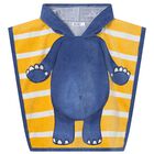 Baby Boys Navy Blue & Yellow Hippo Hooded Towel, 1, hi-res