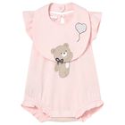 Baby Girls Pink Teddy Bear Romper Set, 1, hi-res