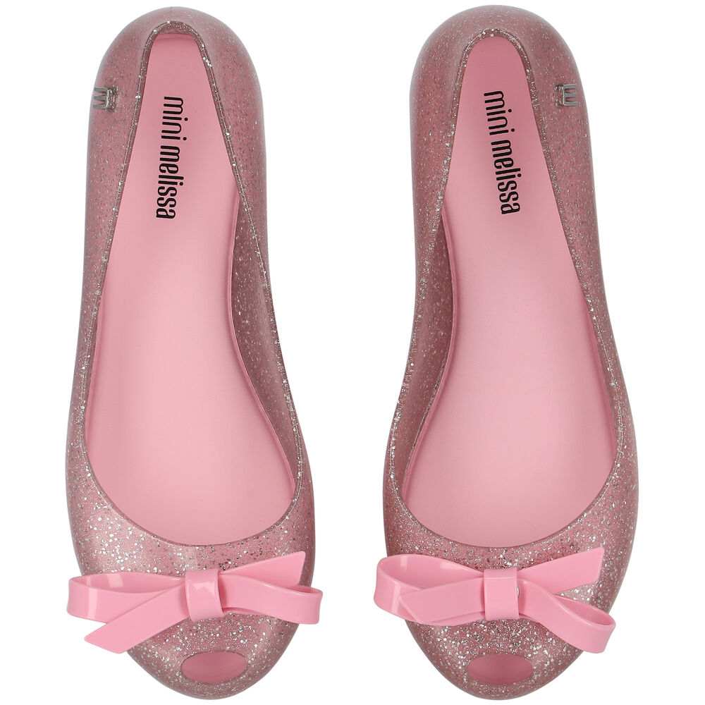 Mini Melissa Girls Pink Bow Jelly Shoes Junior Couture UAE