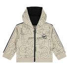 Younger Boys Beige & Black Tracksuit Set (3 Piece), 1, hi-res