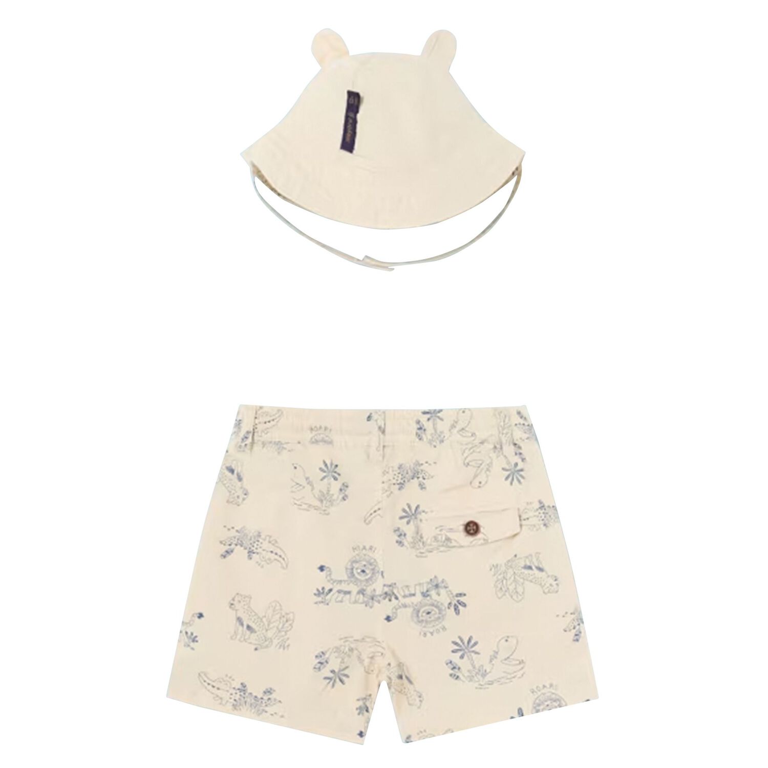 Younger Boys Ivory Shorts & Hat Set, 1, hi-res image number null