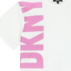 تيشيرت بالشعار باللون الابيض و البنك للبنات , 3, hi-res