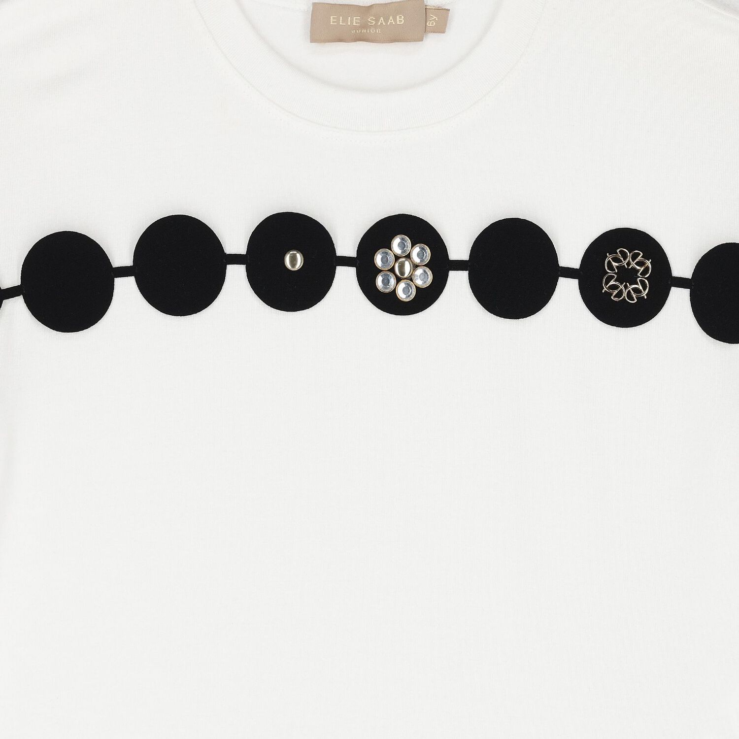 Girls Ivory Diamante T-Shirt, 1, hi-res image number null