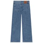 بنطلون جينز بنات بالشعار باللون الأزرق, 1, hi-res