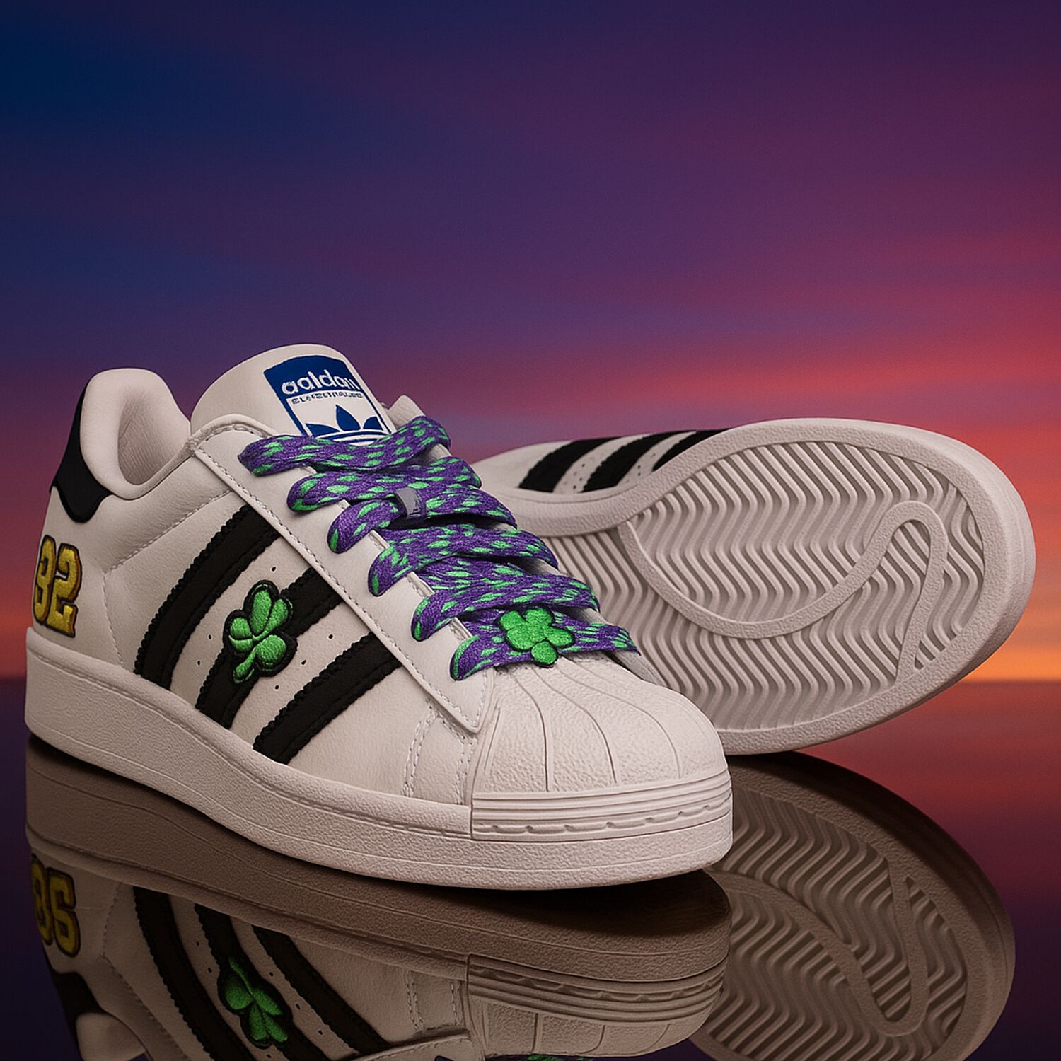 حذاء رياضي سوبر ستار 2 باللون الأبيض والأسود, 1, hi-res