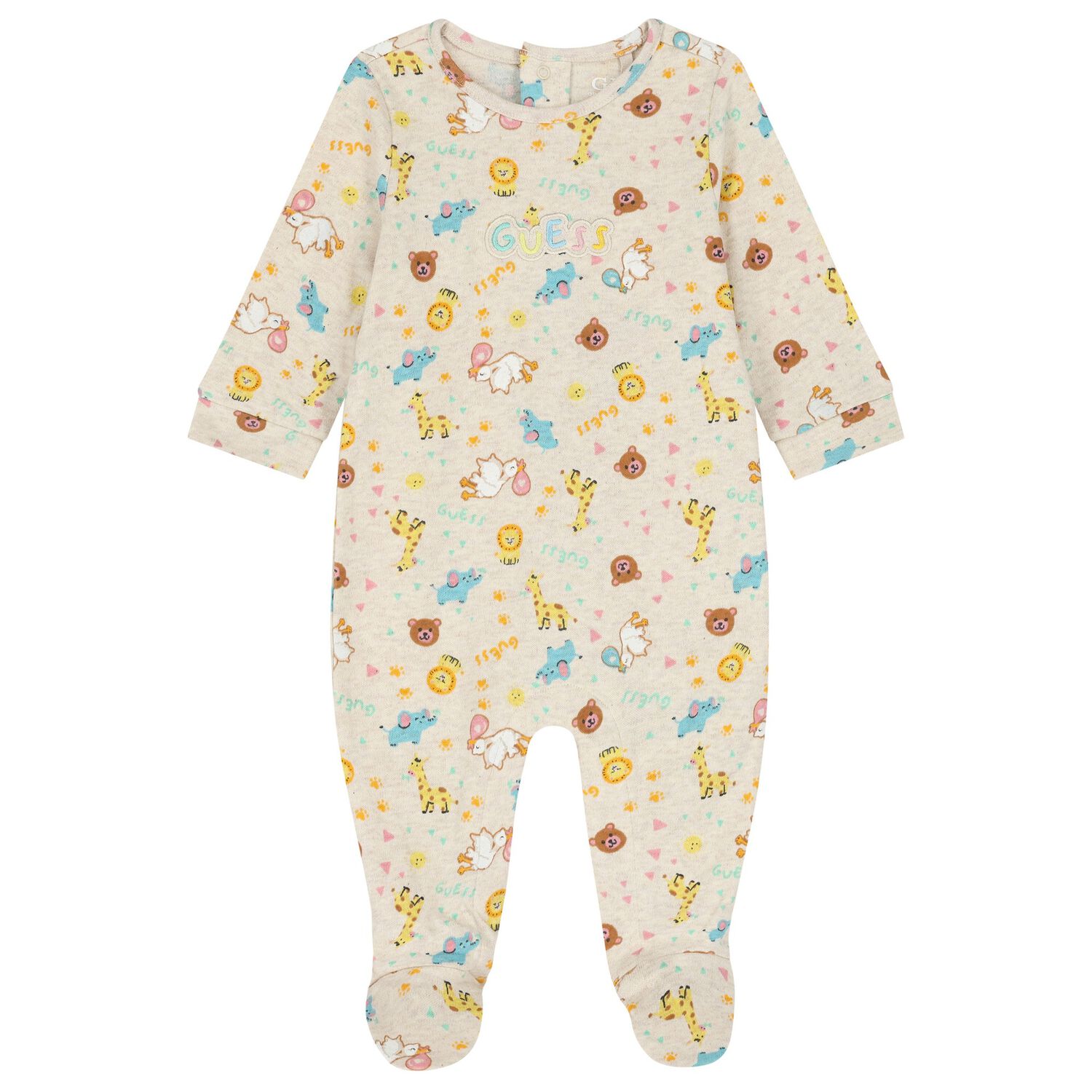 أفرول بنات بالشعار باللون البيج, 1, hi-res