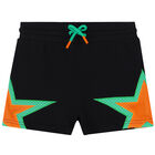 Boys Black Star Shorts, 1, hi-res