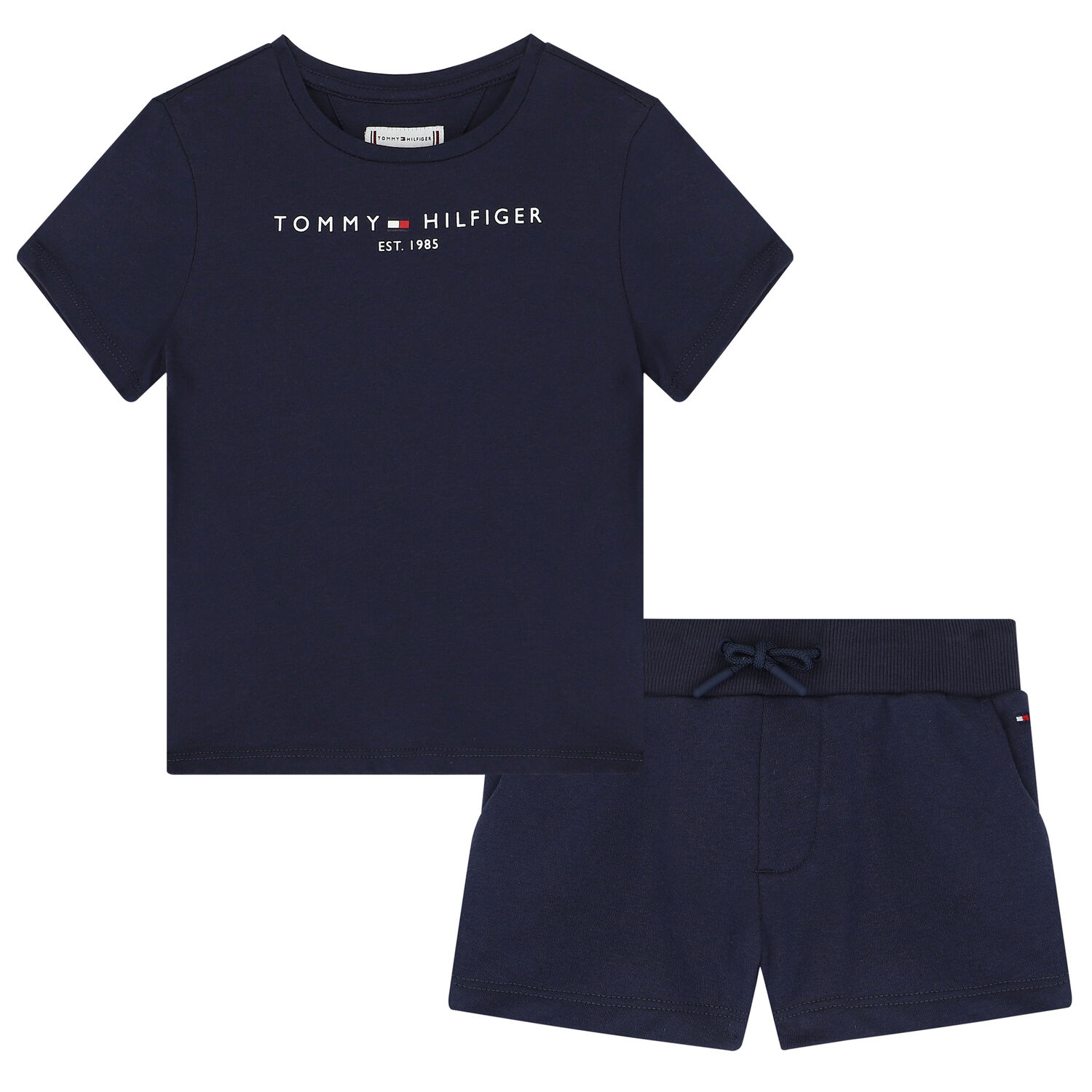 Girls Navy Logo Short Set, 2, hi-res