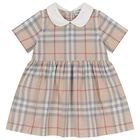 Baby Girls Beige Check Dress Set, 1, hi-res