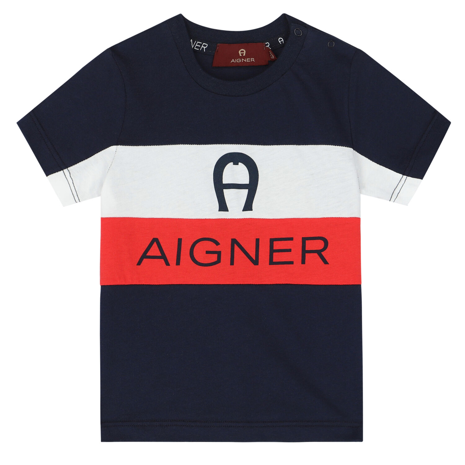 تيشيرت بالشعار باللون الكحلي للأولاد , 2, hi-res