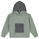 Boys Green Logo Hooded Top, 2, hi-res