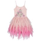 Girls Pink Tulle Castle Dress, 1, hi-res
