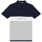 Boys Navy, White & Grey Logo Polo Shirt, 2, hi-res