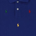 تيشيرت بولو أولاد بالشعار باللون الازرق, 1, hi-res