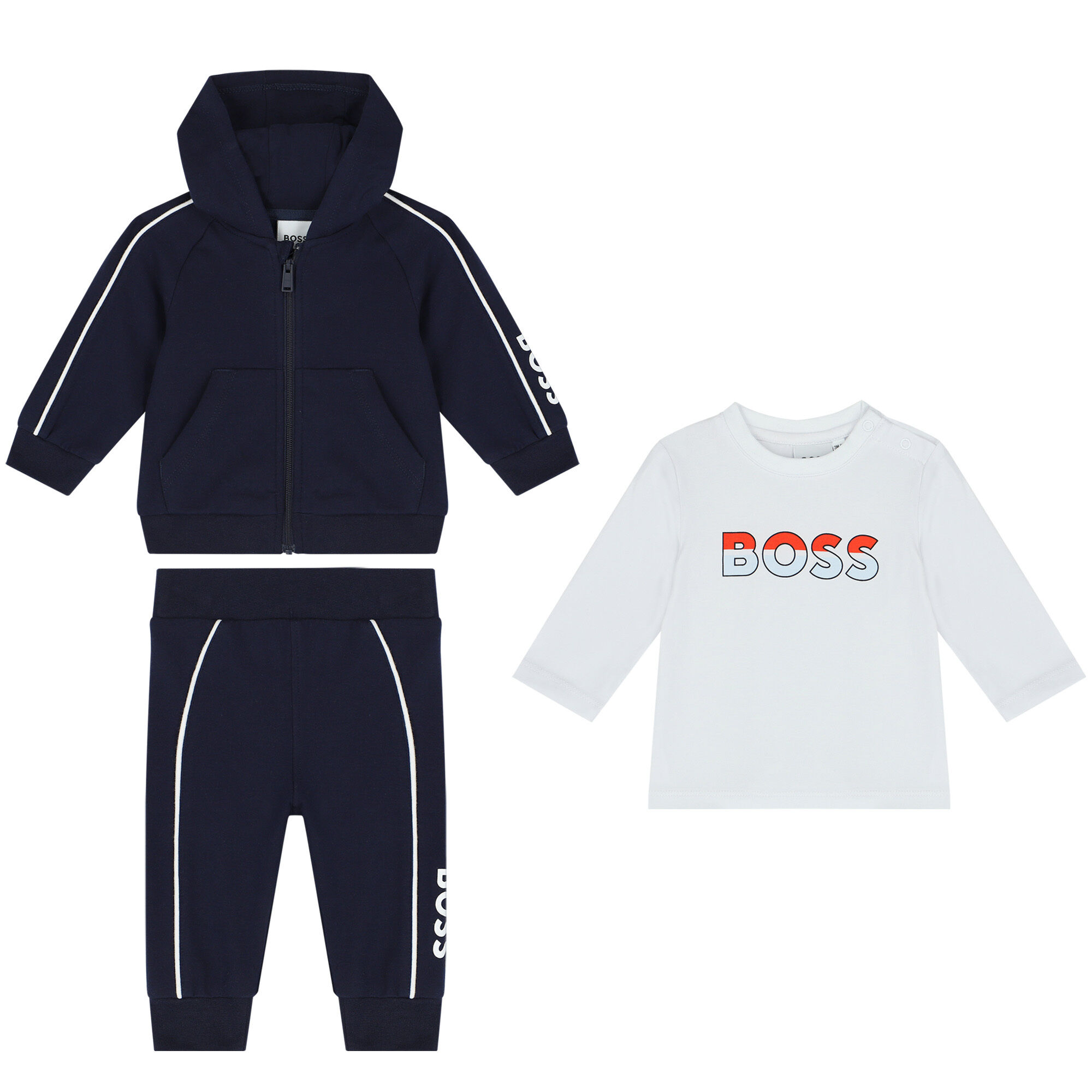 BOSS Baby Boys Navy Blue White 3 Piece Tracksuit Junior