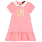 Younger Girls Pink Logo Polo Dress, 1, hi-res