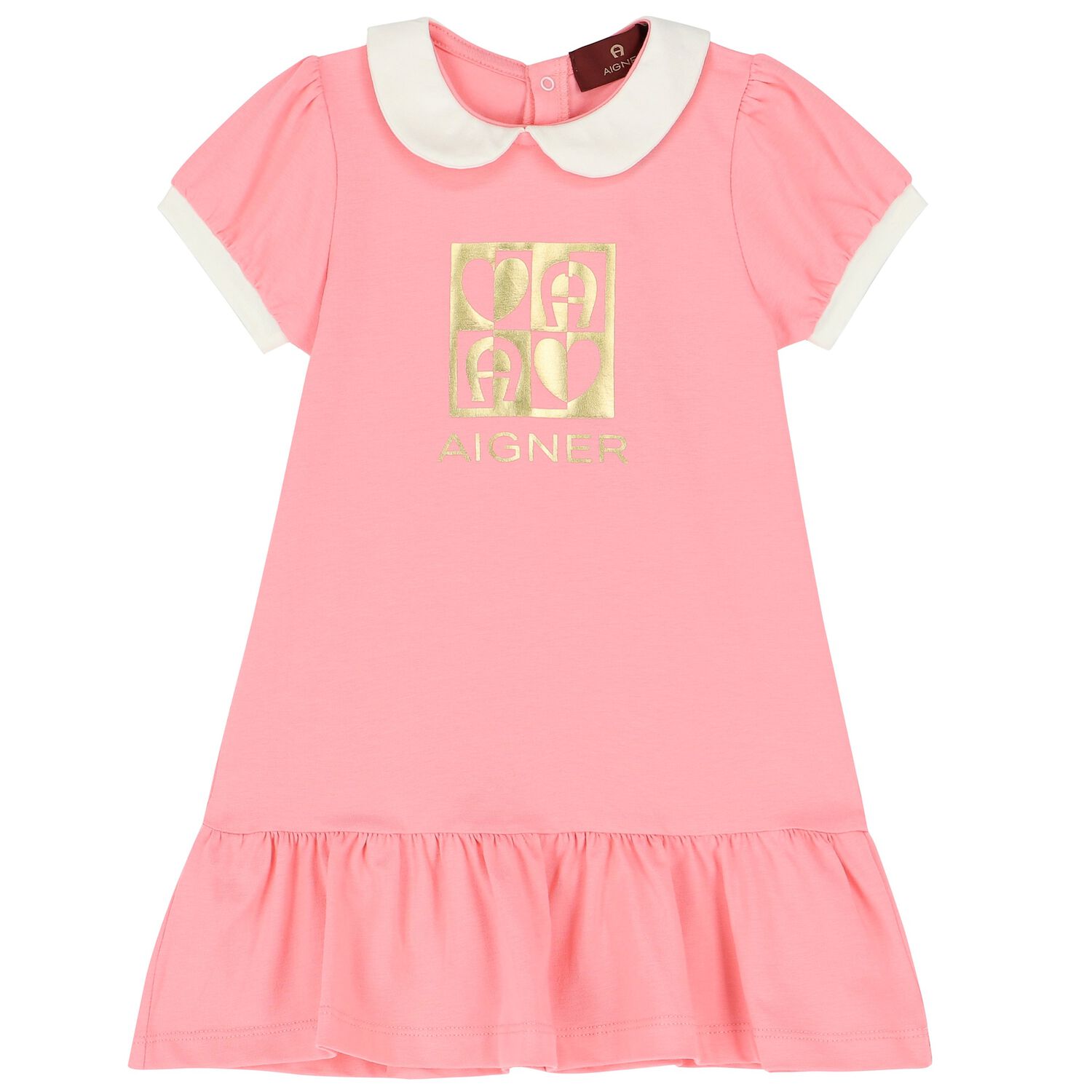 Younger Girls Pink Logo Polo Dress, 1, hi-res