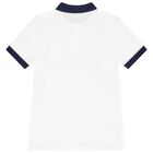 Boys White Logo Polo Shirt, 1, hi-res