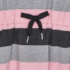 Girls Pink & Grey Striped Dress, 1, hi-res