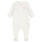 طقم هدايا أفرول  بطبعة قلب باللون العاجي للبنات الصغار , 1, hi-res