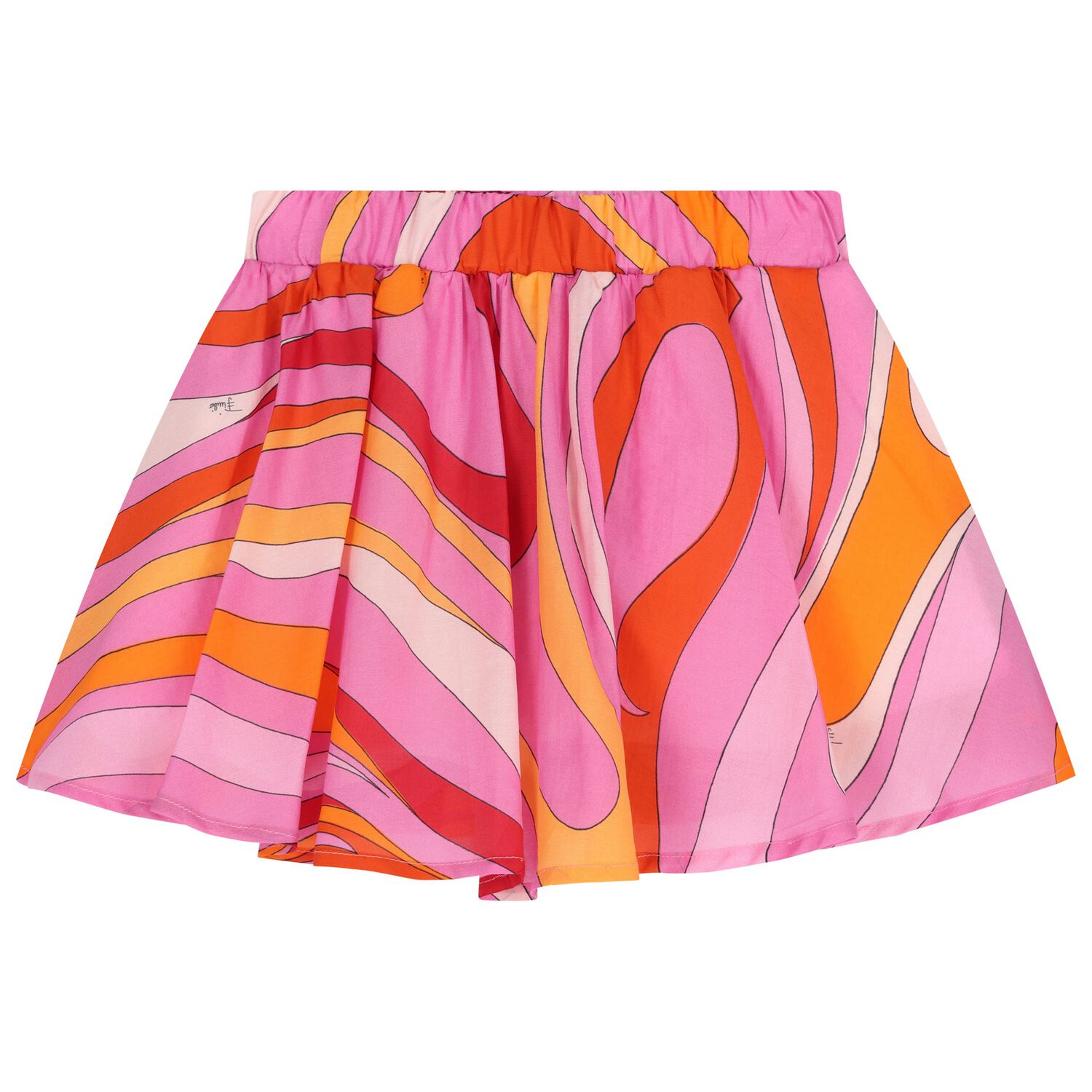 Girls Pink & Orange Onde Skirt, 1, hi-res