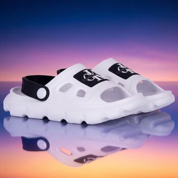 White Logo Sandals