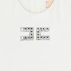 Girls White Diamante Logo Pleated Dress, 4, hi-res