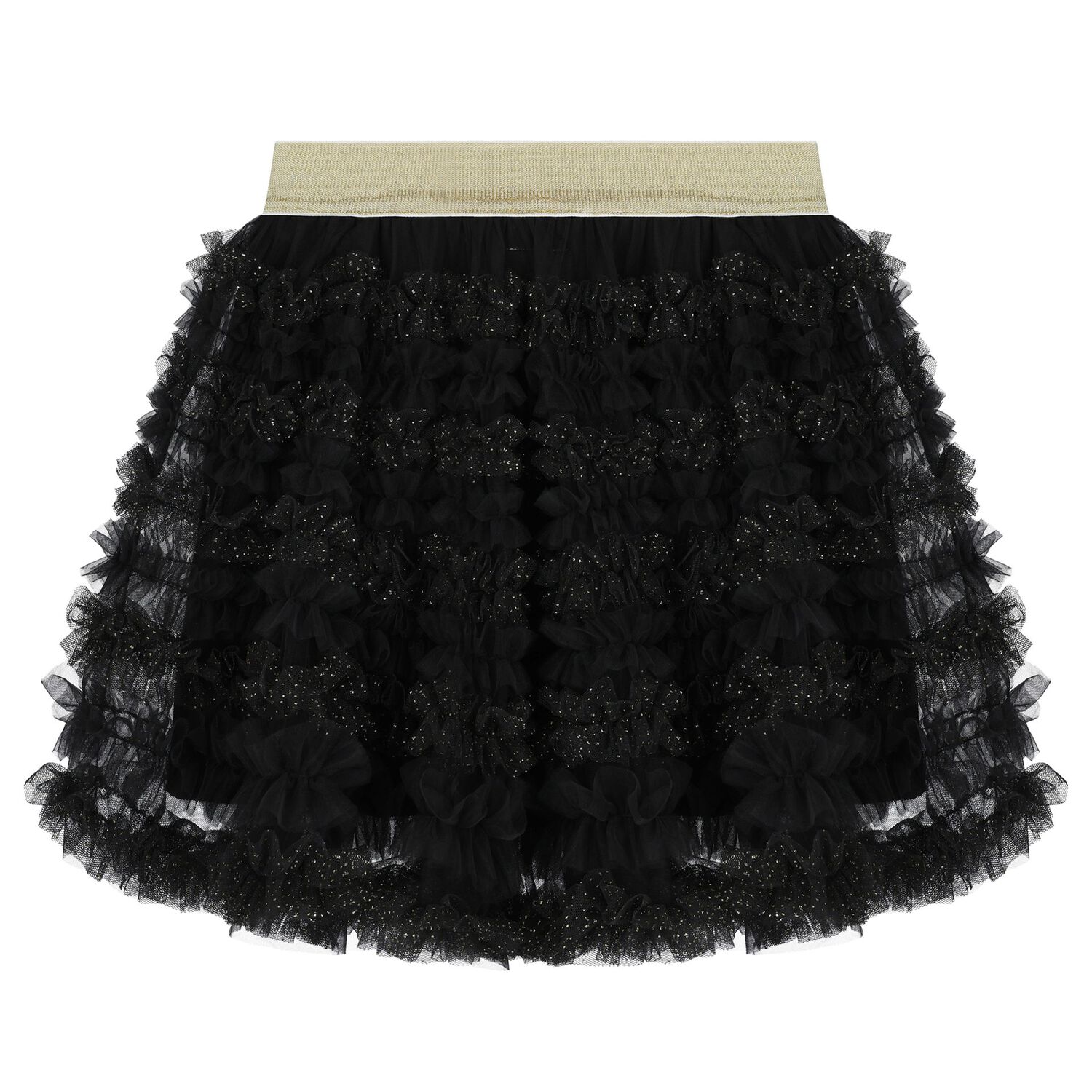 Girls Black & Gold Glitter Skirt, 1, hi-res image number null