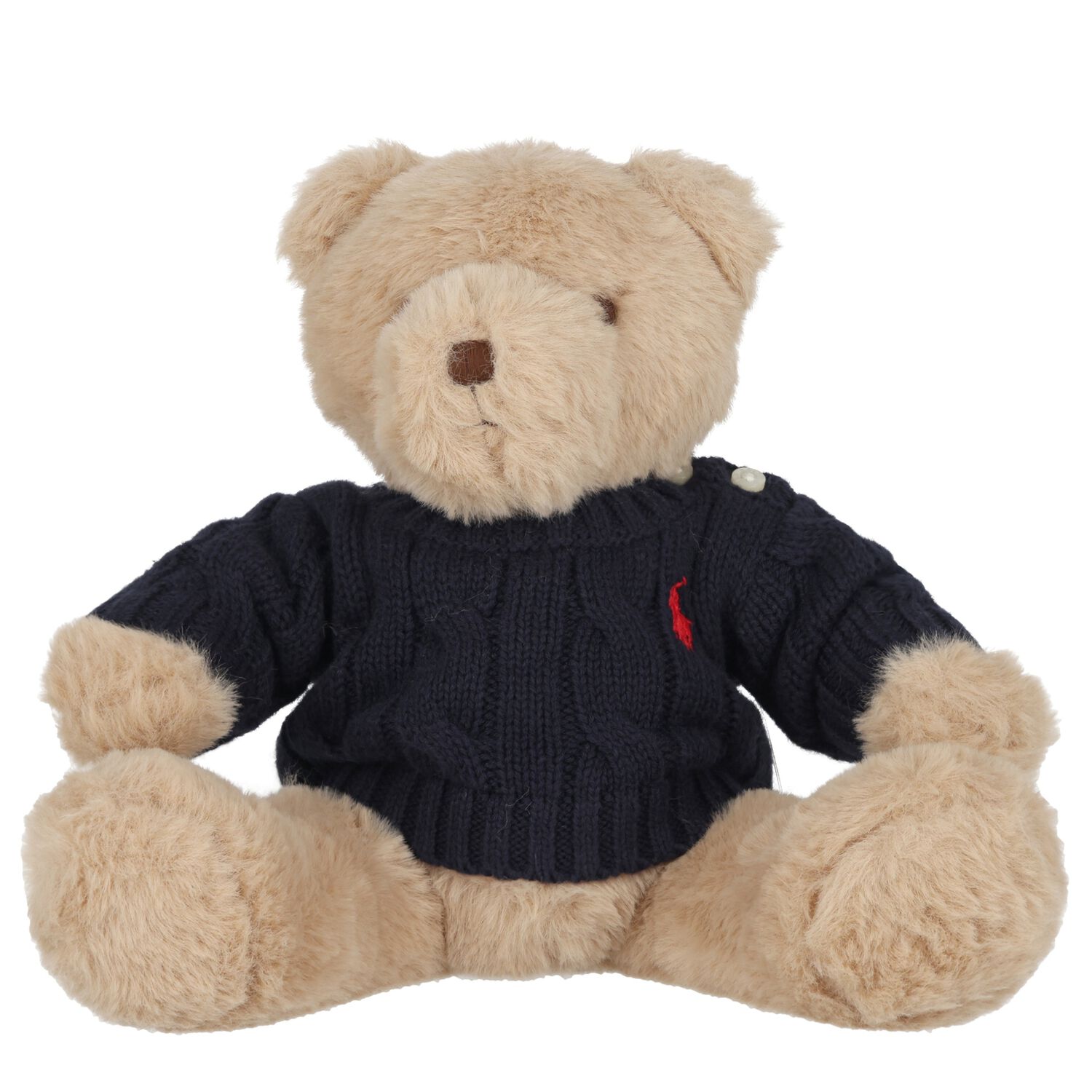 Boys Beige & Navy Blue Teddy Bear Soft Toy, 1, hi-res