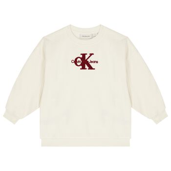 Girls Ivory Logo Sweatshirt