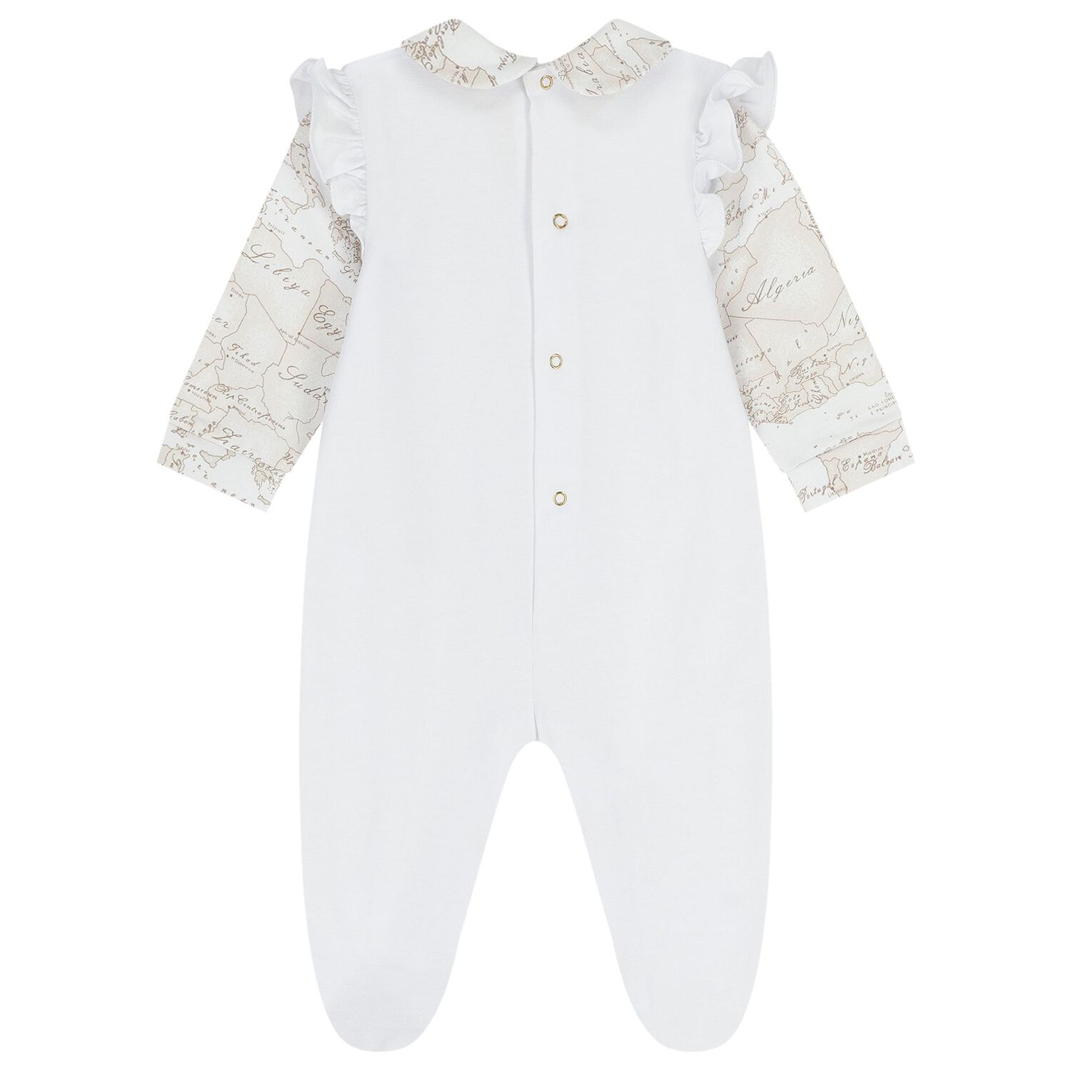 بدلة أطفال باللون بيضاء بشعار العلامة التجارية للبنات, 1, hi-res