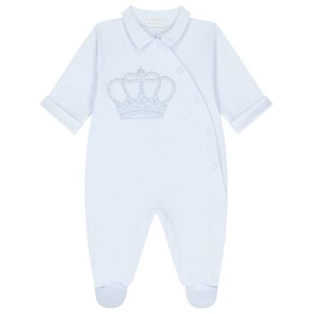 Baby Boys Blue Crown Babygrow