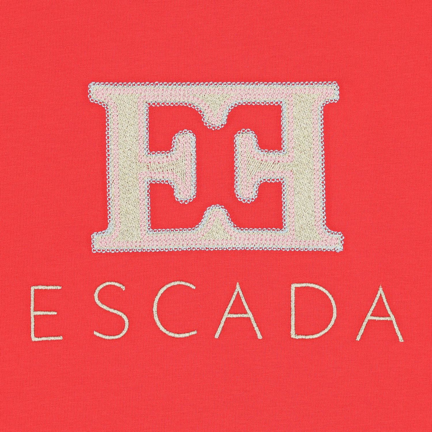 تيشيرت بنات بالشعار باللون الاحمر , 3, hi-res