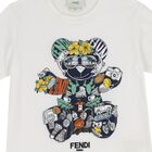 تي شيرت أبيض بشعار دب تيدي للأولاد, 1, hi-res