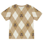 Beige Argyle Check T-Shirt, 1, hi-res