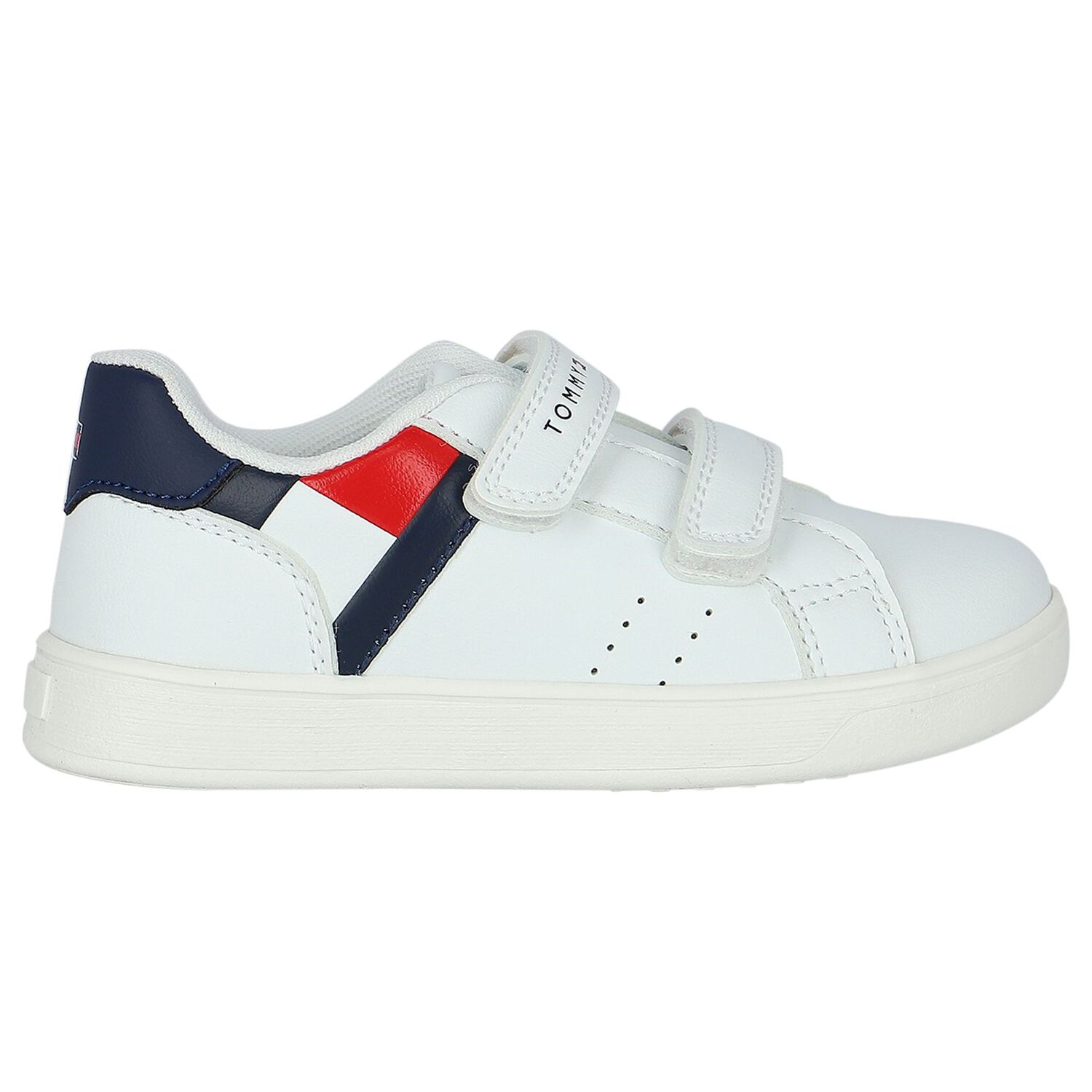 Boys White Logo Trainers, 1, hi-res