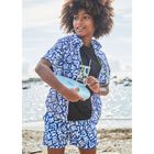 Boys Blue & White Swim Shorts, 1, hi-res