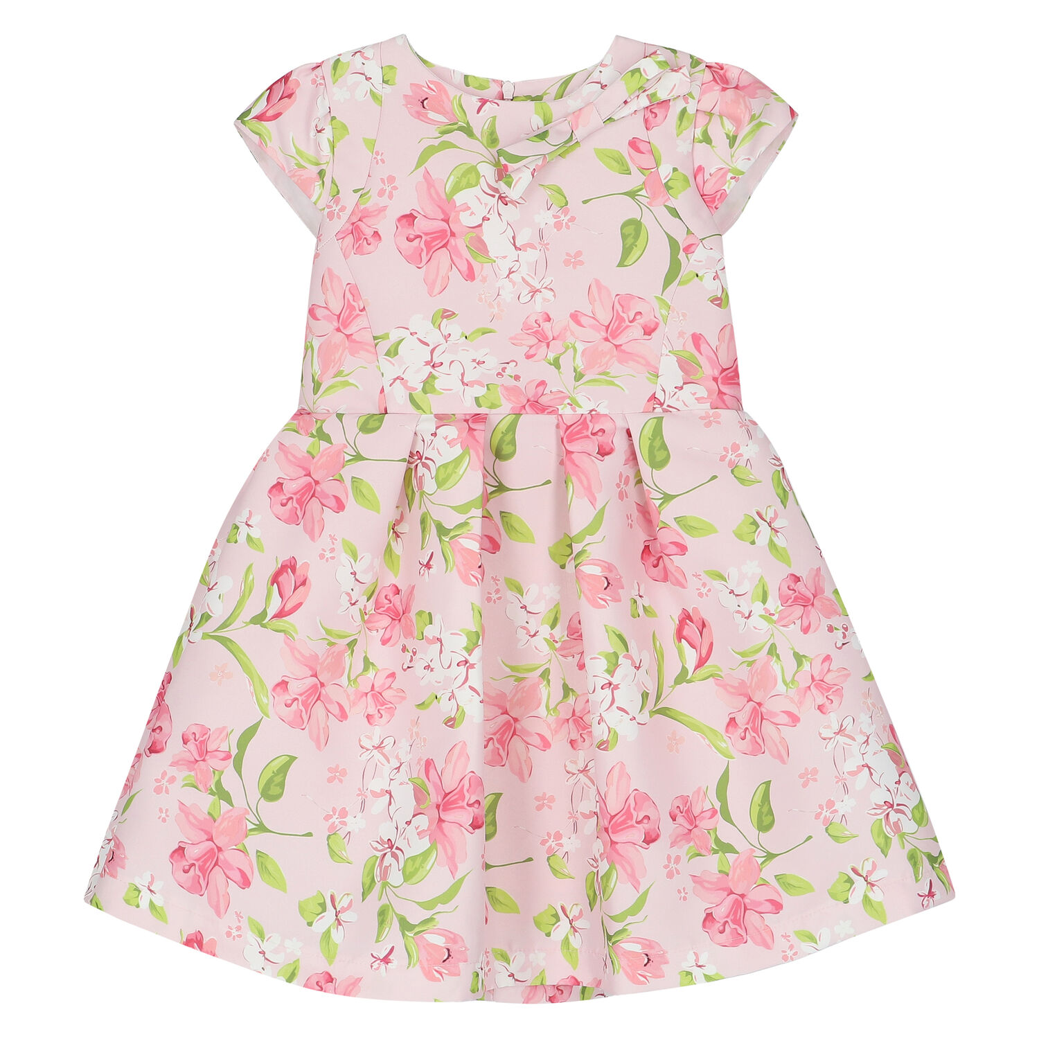 Girls Pink Floral Printed Dress, 1, hi-res image number null
